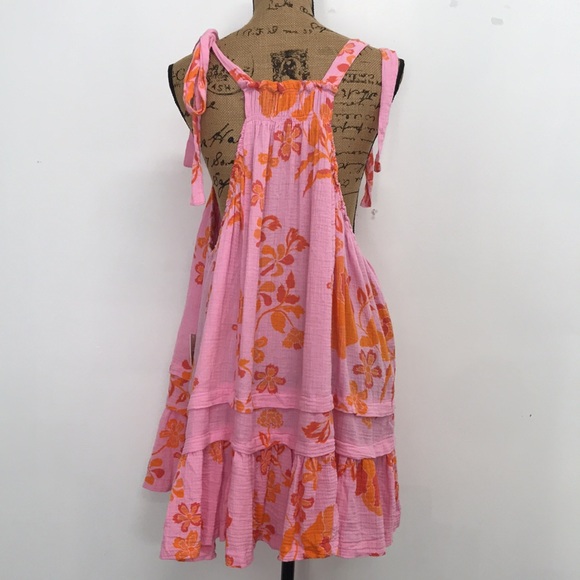 Free People Fleur Tunic Petal Combo Swing Dress Swim Beach Cover Up Size Small - Picture 6 of 9
